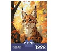 Jigsaw Puzzle for Adults 1000 Pieces Lynx in Autumn Forest Puzzles for Adults Relax Games Pattern Assembly for Is Ideal As A Gift 70x50cm/1000pcs