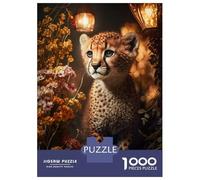 Jigsaw Puzzle for Adults 1000 Pieces, Magic Fantasy Cheetah Cub Artwork, Relaxing Family Game, Festive Season Fun, Durable Puzzle Pieces, 52x38cm/1000pcs