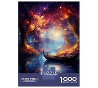 Jigsaw Puzzle for Adults 1000 Pieces Magical Forest Boat Ride Puzzle for Adults Relax Games Perfect Decoration Difficult And Challenge 52x38cm/1000pcs