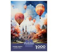 Jigsaw Puzzle for Adults 1000 Pieces Magical Hot Air Balloons Over Castle Puzzle for Adults Relax Games Perfect Decoration Difficult And Challenge 70x50cm/1000pcs