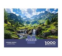 Jigsaw Puzzle for Adults 1000 Pieces Majestic Mountain Stream And Peaks Adult Puzzles Relaxing Games Wall Decoration Unique Gifts for Birthday And Christmas 38x26cm/1000pcs