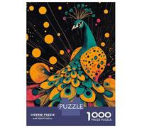 Jigsaw Puzzle for Adults 1000 Pieces Majestic Peacock Illustration Vibrant And Elegant Design Peacock with Colorful Feathers Jigsaws for Adults Toy Wall Decor Improve Memory for Is Ideal As A Gift 5