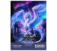 Jigsaw Puzzle for Adults 1000 Pieces Majestic White Dragon in A Mystical Landscape Puzzles for Adults DIY Toys Perfect Decoration Birthday And Unique Gifts 52x38cm/1000pcs