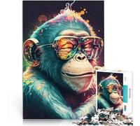 Jigsaw Puzzle for Adults 1000 Pieces Marijuana monkey Herausforderndes Spiel Angebot als Geschenk für die ganze Familie75x50cm