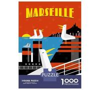 Jigsaw Puzzle for Adults 1000 Pieces, Marseille Travel Artwork, Premium Puzzle Challenge, Christmas Puzzle Collection, Durable Puzzle Pieces, 52x38cm/1000pcs