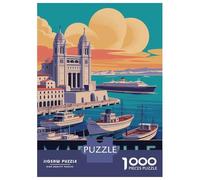Jigsaw Puzzle for Adults 1000 Pieces, Marseille Travel Artwork, Relaxing Puzzle Experience, Seasonal Gift Choice, Premium Thick Cardboard, 70x50cm/1000pcs