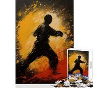 Jigsaw Puzzle for Adults 1000 Pieces Martial Arts Mastery Toy Wall Decor Gift Birthday Practical Game with Fully Interlocking Randomly Shaped Pieces size 38x52cm