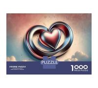 Jigsaw Puzzle for Adults 1000 Pieces Metallic Heart Decorations for Valentine's Day Puzzle for Adults Fun Games Difficult Hard Birthday And Unique Gifts 38x26cm/1000pcs