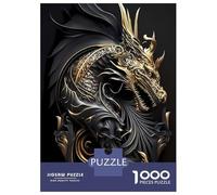 Jigsaw Puzzle for Adults 1000 Pieces Mighty Golden Dragon God Jigsaw Puzzle Relax Games Precision Cutting Parent-child Interaction 38x26cm/1000pcs