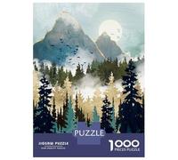 Jigsaw Puzzle for Adults 1000 Pieces Misty Pines Jigsaw Puzzle Brain Teaser Game For Family Fun Parent-child Interaction 52x38cm/1000pcs