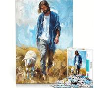Jigsaw Puzzle for Adults 1000 Pieces Modern Jesus Lamb Educational Games Perfect Decoration Every Piece Is Unique 38x26cm