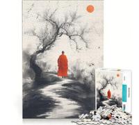 Jigsaw Puzzle for Adults 1000 Pieces Monk Walking Path Educational Games For Family Fun Artists' Collection Fine Arts 38x52cm