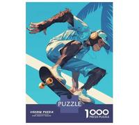 Jigsaw Puzzle for Adults 1000 Pieces Monkey Skating Skateboard Jigsaw for Adults Relax Games Hand Speed Race Difficult And Challenge 38x26cm/1000pcs