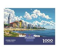 Jigsaw Puzzle for Adults 1000 Pieces, Montevideo Cityscape Artwork, Premium Puzzle Challenge, Gift for Adults, Durable Puzzle Pieces, 38x26cm/1000pcs