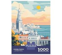 Jigsaw Puzzle for Adults 1000 Pieces, Montevideo Uruguay Travel Artwork, Creative Leisure Activity, Perfect, Precision Cut Pieces, 70x50cm/1000pcs
