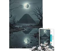 Jigsaw Puzzle for Adults 1000 Pieces Moonlit Pyramid Adult Jigsaw Puzzle Family Game Pattern Assembly Birthday And Unique Gifts (Size 75x50cm)