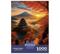 Jigsaw Puzzle for Adults 1000 Pieces Mount Fuji And Japanese Castle at Sunset Jigsaw Puzzle Brain Teaser Game For Family Fun Parent-child Interaction 70x50cm/1000pcs