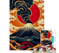 Jigsaw Puzzle for Adults 1000 Pieces Mount Fuji Eruption Fun at Home Activities, Improve Memory Relax Games for Ages 14 And over (38x26cm)