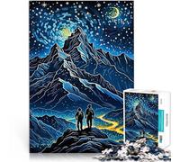 Jigsaw Puzzle for Adults 1000 Pieces Mountain Climber Starry Night Challenging Difficult 38x52cm Home Art Decor for ages 14+