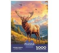 Jigsaw Puzzle for Adults 1000 Pieces Mountain Majesty Elk's Grace Puzzles for Adults Relax Games Pattern Assembly for Is Ideal As A Gift 38x26cm/1000pcs