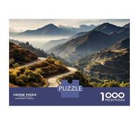 Jigsaw Puzzle for Adults 1000 Pieces Mountain Road Scenery Jigsaw Puzzle Relaxing Games Wall Decoration Difficult And Challenge 38x26cm/1000pcs