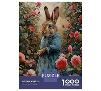 Jigsaw Puzzle for Adults 1000 Pieces Mrs. Rabbit in A Rose Garden Puzzle for Adults Relaxing Games For Family Fun Difficult And Challenge 38x26cm/1000pcs