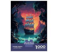 Jigsaw Puzzle for Adults 1000 Pieces Mysterious Pirate Ship Teenager Puzzles Fun Games Analysis And Logic Difficult And Challenge 70x50cm/1000pcs