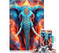 Jigsaw Puzzle for Adults 1000 Pieces Mystical Neon Elephant Made of cardboard,for age 14 years and over For Family Fun & Game Night Secret Santa Gifts。size:26x38cm/10.24x14.96inch
