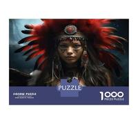 Jigsaw Puzzle for Adults 1000 Pieces Native American Feather Headdress Jigsaw Puzzle Relaxing Games Wall Decoration Difficult And Challenge 70x50cm/1000pcs