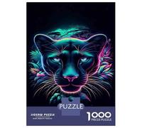 Jigsaw Puzzle for Adults 1000 Pieces Neon Panther Wall Art Print-2 Puzzle for Adults Relax Games Perfect Decoration Difficult And Challenge 52x38cm/1000pcs