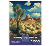 Jigsaw Puzzle for Adults 1000 Pieces Nevada Wilderness Joshua Tree Desert Travel Poster Jigsaw Puzzle Relax Games Precision Cutting Parent-child Interaction 52x38cm/1000pcs