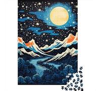 Jigsaw Puzzle for Adults 1000 Pieces Night Sky River Mountains Adult Jigsaw Puzzle Relaxing Games Wall Decoration for Is Ideal As A Gift 70x50cm/1000pcs