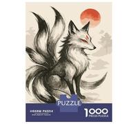 Jigsaw Puzzle for Adults 1000 Pieces Nine-tailed Fox Digital Art Jigsaw Puzzle Relax Games Precision Cutting Parent-child Interaction 52x38cm/1000pcs