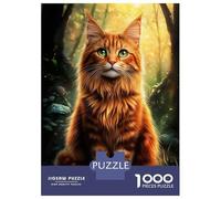 Jigsaw Puzzle for Adults 1000 Pieces Norwegian Forest Cat in Forest Jigsaw for Adults Relax Games Hand Speed Race Difficult And Challenge 38x26cm/1000pcs