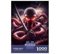 Jigsaw Puzzle for Adults 1000 Pieces Octopus Samurai Animal Jigsaw for Adults Relax Games Hand Speed Race Difficult And Challenge 70x50cm/1000pcs