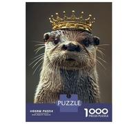 Jigsaw Puzzle for Adults 1000 Pieces Otter Pastel Crown Jigsaws for Adults Toy Wall Decor Improve Memory for Is Ideal As A Gift 38x26cm/1000pcs