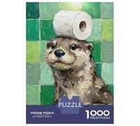 Jigsaw Puzzle for Adults 1000 Pieces Otter with Toilet Paper Hat Puzzles for Adults DIY Toys Perfect Decoration Birthday And Unique Gifts 38x26cm/1000pcs