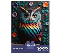 Jigsaw Puzzle for Adults 1000 Pieces Owl Flower Jigsaw Puzzle Relaxing Games Difficult Challenge Unique Gifts for Birthday And Christmas 52x38cm/1000pcs