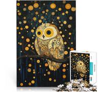 Jigsaw Puzzle for Adults 1000 Pieces Owl in a Starry Night Forest Schwierig Schwer Geburtstagsgeschenk, Geschenke, Wandkunst75x50cm