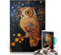 Jigsaw Puzzle for Adults 1000 Pieces Owl in a Starry Night Garden game 50x75cm Artists Collection, Fine Art for 14+