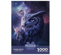 Jigsaw Puzzle for Adults 1000 Pieces Owl in The Cosmos Puzzles for Adults Relax Games Pattern Assembly for Is Ideal As A Gift 38x26cm/1000pcs