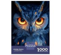 Jigsaw Puzzle for Adults 1000 Pieces Owl with Glowing Eyes Teenager Puzzles Fun Games Analysis And Logic Difficult And Challenge 70x50cm/1000pcs