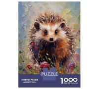 Jigsaw Puzzle for Adults 1000 Pieces Palette Hedgehog Painting Jigsaw Puzzle Relaxing Games Difficult Challenge Unique Gifts for Birthday And Christmas 52x38cm/1000pcs