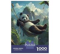 Jigsaw Puzzle for Adults 1000 Pieces Panda Hammock Mountains Jigsaw Puzzle Brain Teaser Game For Family Fun Parent-child Interaction 70x50cm/1000pcs