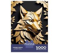 Jigsaw Puzzle for Adults 1000 Pieces Paper Gold Wolf Jigsaw for Adults Relax Games Hand Speed Race Difficult And Challenge 38x26cm/1000pcs