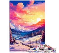 Jigsaw Puzzle for Adults 1000 Pieces path snow for Puzzle Gifts 26x38cm Artists Collection Fine Art Suitable for and teens 14+