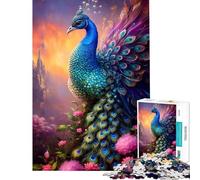 Jigsaw Puzzle for Adults 1000 Pieces Peacock Feather Fun at Home Activities, Improve Memory Anti-Stress Toys for And from 14 Years And over (50x75cm)