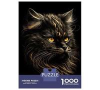 Jigsaw Puzzle for Adults 1000 Pieces Persian Cats Black Gold Puzzles for Adults Relax Games Pattern Assembly for Is Ideal As A Gift 38x26cm/1000pcs