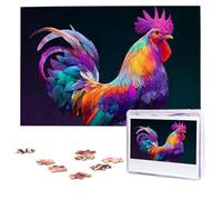 Jigsaw Puzzle for Adults 1000 Pieces Personalized Photos Puzzles Art colorful Chicken Puzzles with Storage Bag Challenging Picture Puzzle for Home Decor Family Wedding
