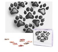 Jigsaw Puzzle for Adults 1000 Pieces Personalized Photos Puzzles Dog Paw Print Love Heart Puzzles with Storage Bag Challenging Picture Puzzle for Home Decor Family Wedding